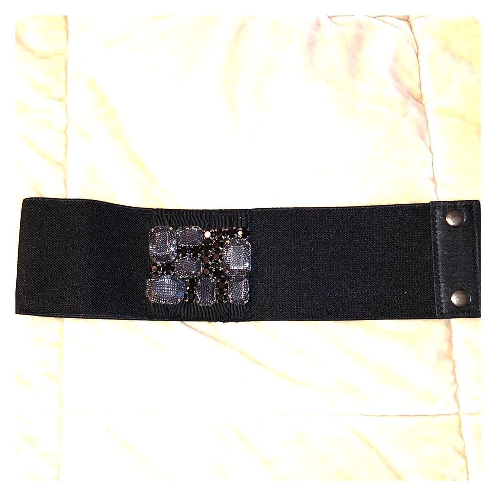Black Stretchy Belt with Jewels